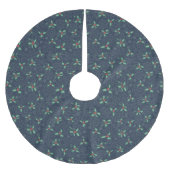 Christmas tree skirt, holly and snowflakes on blue kerstboom rok (Voorkant)