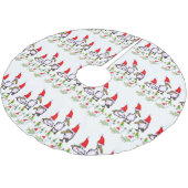 Christmas Tree Skirt Pink Pelicans Santa Hat  Kerstboom Rok (Gekanteld)