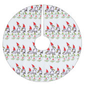 Christmas Tree Skirt Pink Pelicans Santa Hat  Kerstboom Rok (Voorkant)