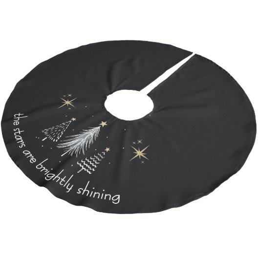 Christmas Tree Skirt with Gold Stars Kerstboom Rok (Gekanteld)