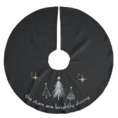 Christmas Tree Skirt with Gold Stars Kerstboom Rok (Voorkant)