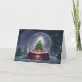 Christmas Tree Snow Globe Kaart (Voorkant)