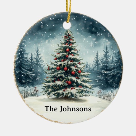 Christmas Tree Snow Nature Ornament (Voorkant)