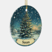 Christmas Tree Snow Ornament Vintage Style (Rechts)