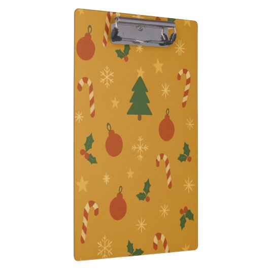 Christmas Tree, Snowflake & Holly Repeating  Klembord (Rechts)