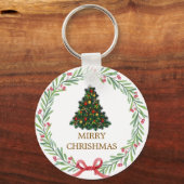 Christmas Tree Snowman Christmas Party I Sleutelhanger (Voorkant)