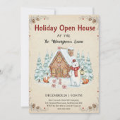 Christmas Tree Snowman Christmas Party Invitation Kaart (Voorkant)