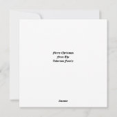 Christmas Tree Snowman Family In Snowy Sunset Feestdagenkaart (Achterkant)