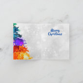 Christmas Tree, Splatter Paint, Primary Colors Feestdagen Kaart (Binnen)