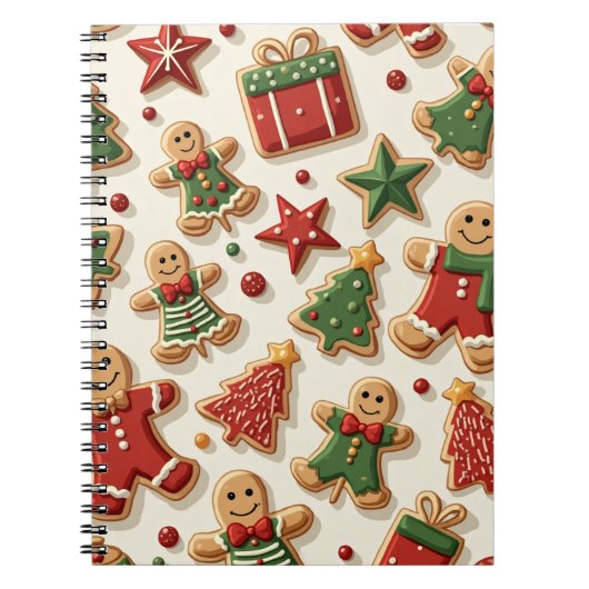 Christmas Tree Star Cookies Pattern Notitieboek (Voorkant)