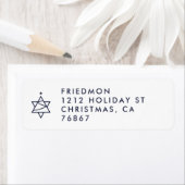 Christmas Tree Star of David retour adreslabel Etiket (Insitu)