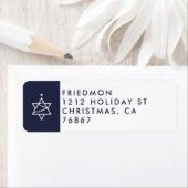 Christmas Tree Star of David retour adreslabel Etiket (Insitu)