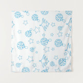 Christmas tree,  stars and balls - simple seamless wandkleed (Voorkant (horizontaal))