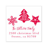 Christmas Tree Stars Retouradres Zelfinktende Stempel (Design)