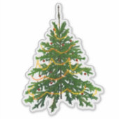Christmas tree sticker cute green classic holiday (Voorkant)