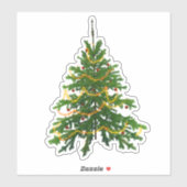 Christmas tree sticker cute green classic holiday (Vel)