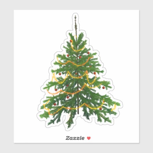 Christmas tree sticker cute green classic holiday (Vel)