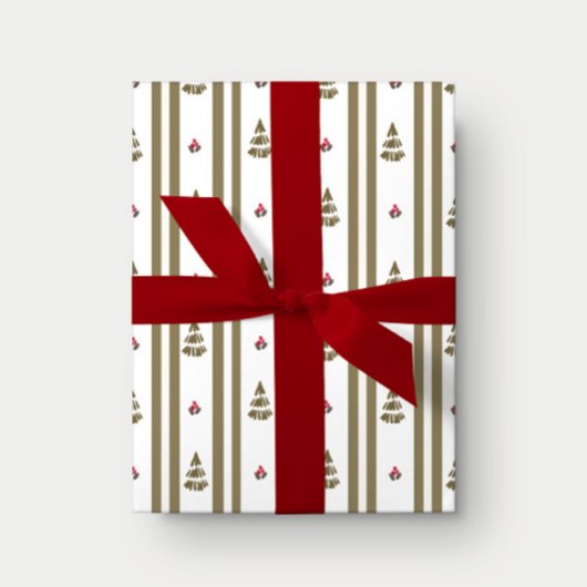 Christmas Tree Stripe Holiday Gift Wrapping Papers Cadeaupapier