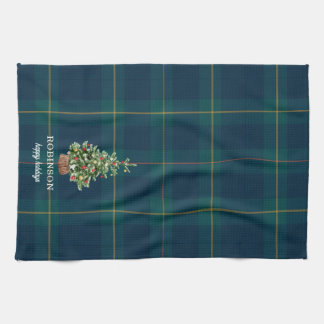 Christmas Tree Tartan Plaid Family Name Theedoek