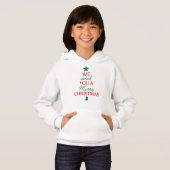 Christmas Tree Text Hoodie – Festive Holiday Messa (Voorkant volledig)