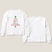 Christmas Tree Text Hoodie – Festive Holiday Messa (Voorkant /achterkant)