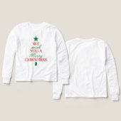Christmas Tree Text Hoodie – Festive Holiday Messa (Voorkant /achterkant)