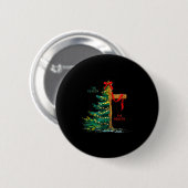 Christmas Tree The Season Jesus Cross Faith Holida Ronde Button 5,7 Cm (Voorkant /achterkant)