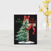 Christmas Tree The Season Jesus Cross The Reason X Kaart (Gele Bloem)