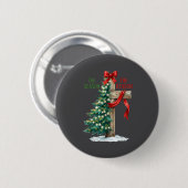 Christmas Tree The Season Jesus Cross The Reason X Ronde Button 5,7 Cm (Voorkant /achterkant)