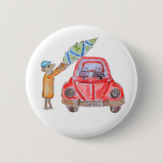 Christmas Tree Time! Ronde Button 5,7 Cm (Voorkant)