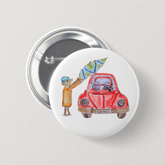 Christmas Tree Time! Ronde Button 5,7 Cm (Voorkant /achterkant)