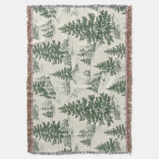 Christmas Tree  Toile  De Jouy Green Tablecloth Deken (Voorkant Verticaal)