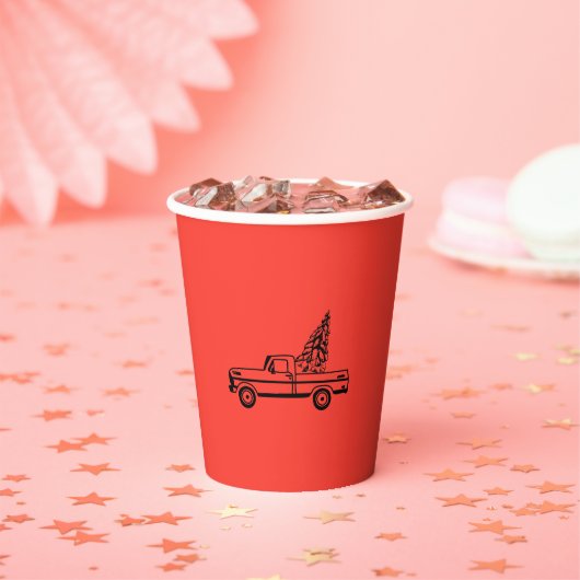 Christmas tree truck papieren bekers (Insitu)