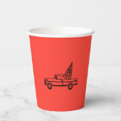 Christmas tree truck papieren bekers (Achterkant)
