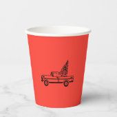 Christmas tree truck papieren bekers (Voorkant)
