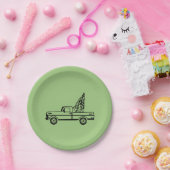 Christmas tree truck papieren bordje (Feest)