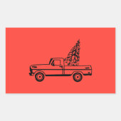 Christmas tree truck rechthoekige sticker (Voorkant)