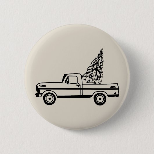 Christmas tree truck ronde button 5,7 cm (Voorkant)