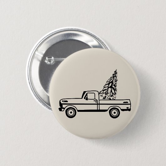 Christmas tree truck ronde button 5,7 cm (Voorkant /achterkant)