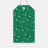 Christmas Tree Typography Green White Stars & Name Cadeaulabel (Achterkant)
