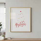 Christmas Tree Typography Script Minimalist Poster