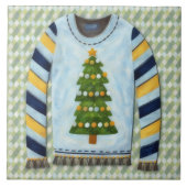 Christmas Tree Ugly Sweater Holiday Art Tile Tegeltje (Voorkant)