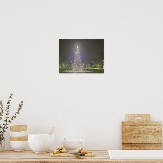 Christmas Tree US Capitol Washington DC Poster (Keuken)
