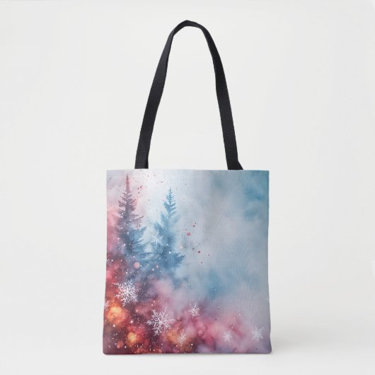 Christmas Tree Waterverf Design Tas (Voorkant)