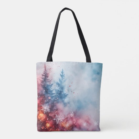 Christmas Tree Waterverf Design Tas (Achterkant)