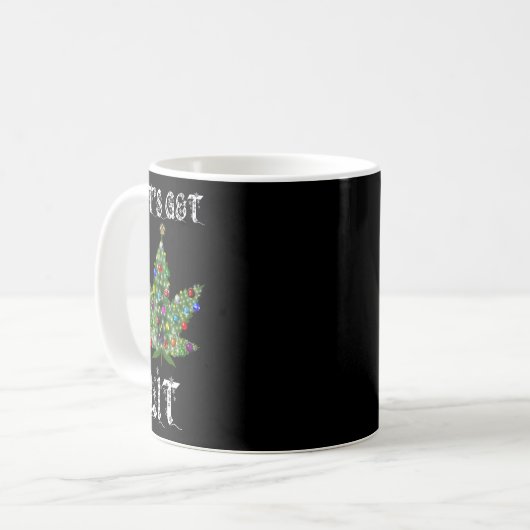 Christmas Tree Weed Leaf Pot Thc Gift Tee  Koffiemok (Voorkant links)
