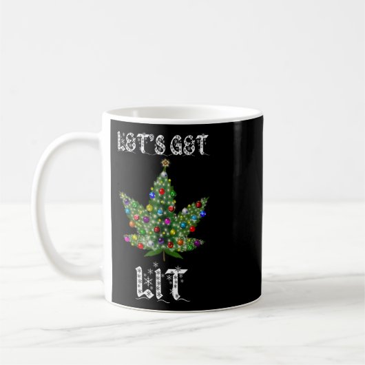Christmas Tree Weed Leaf Pot Thc Gift Tee  Koffiemok (Links)