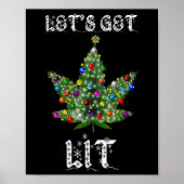 Christmas Tree Weed Leaf Pot Thc Gift Tee  Poster (Voorkant)
