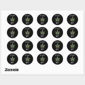 Christmas Tree Weed Leaf Pot Thc Gift Tee Ronde Sticker (Vel)