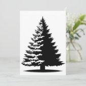 Christmas Tree White & Black Elegant Distressed Feestdagenkaart (Staand voorkant)